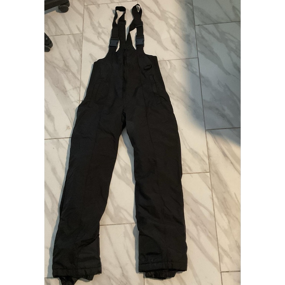 Sport Essentials Ski Pants Kids 16 Black Waterproof Snow Bib Overalls Salopettes